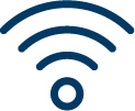 Icon for broadband internet services, connecting rural areas to the digital world.