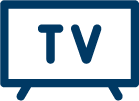 Icon representing television services offered to rural communities.