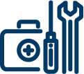 Icon for Wire Care addon, ensuring maintenance of rural telecommunication lines.