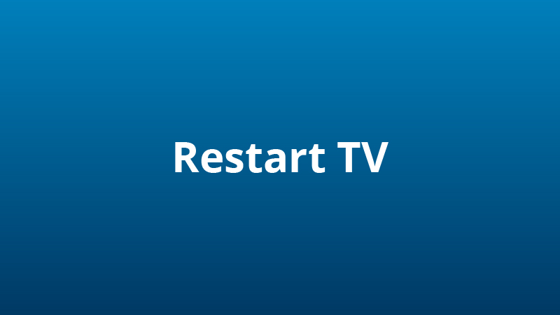TV interface with restart options, highlighting advanced digital television services.